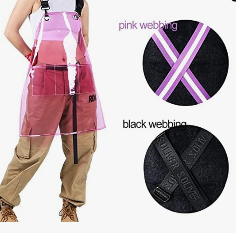 Anypron Pink Waterproof TPU Apron Oilproof Workwear for Barber Salon