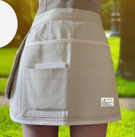 Anypron White Canvas Gardening Apron with Multi Tool Pockets – Heavy-Duty Workwear for Men & Women