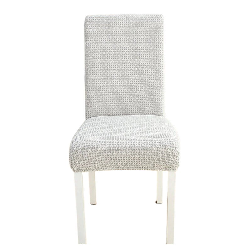 Anyseat Chair Cover Light Grey Micro Knitted Design with Elastic Material for Dining Room Kitchen Wedding Hotel Banquet Restaurant