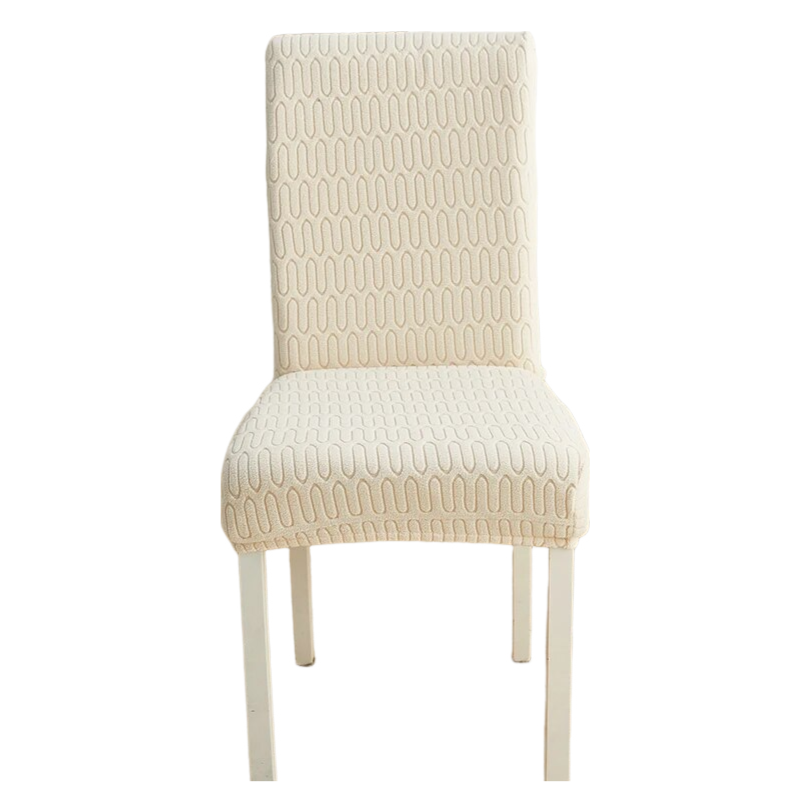 Anyseat Chair Cover Beige Wavey Lines Design with Elastic Material for Dining Room Kitchen Wedding Hotel Banquet Restaurant