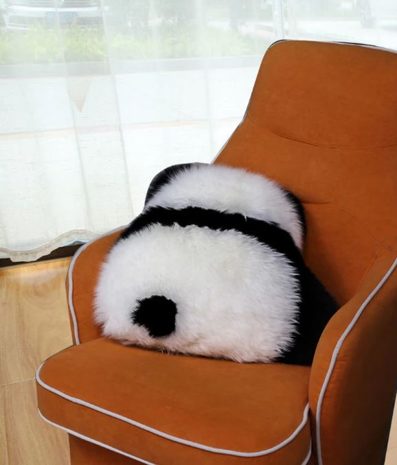 Anypillow Panda Plush Throw Pillow Cute Back View Design