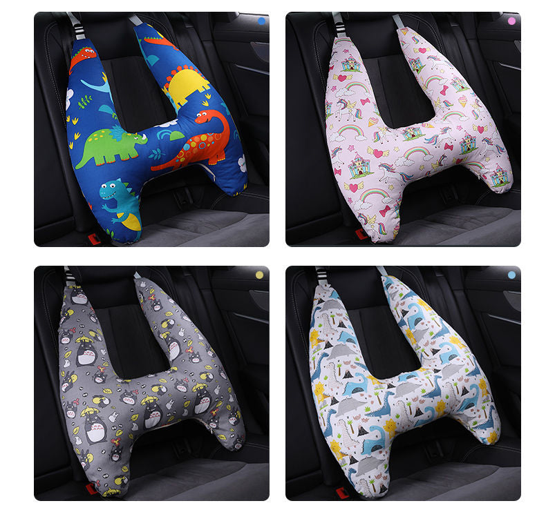 Anypillow Car Travel Pillow UShape Animal Forest Pattern Children Travel Pillow Cushion for Car Seat, Safety Neck Pillow for Kids