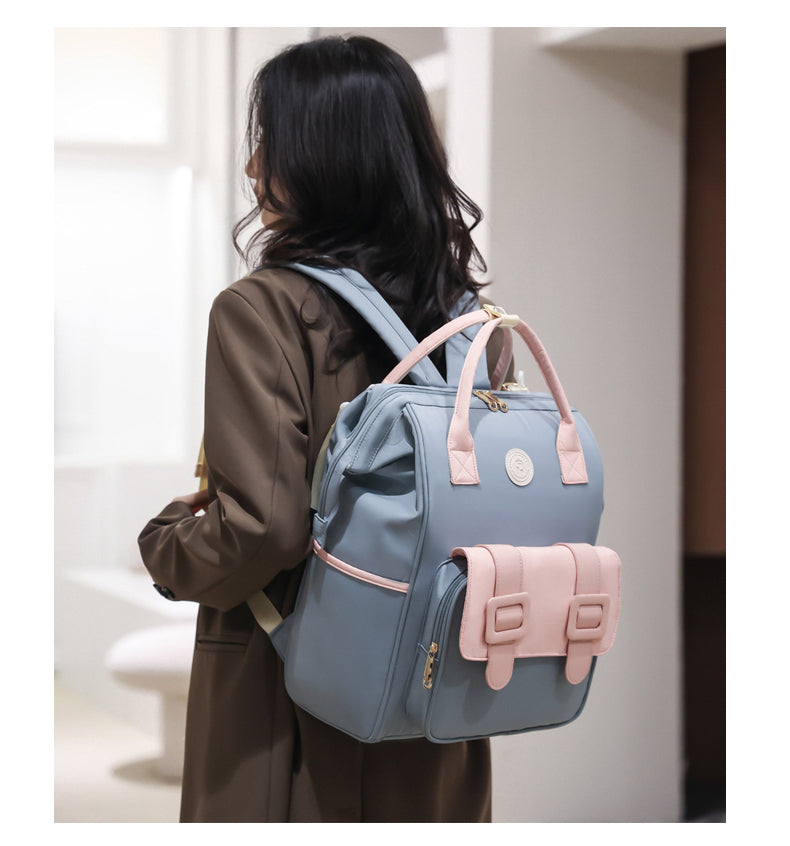 Anymom Mommy Diaper Bag Pink Backpack Maternity With Concealed Back Pocket