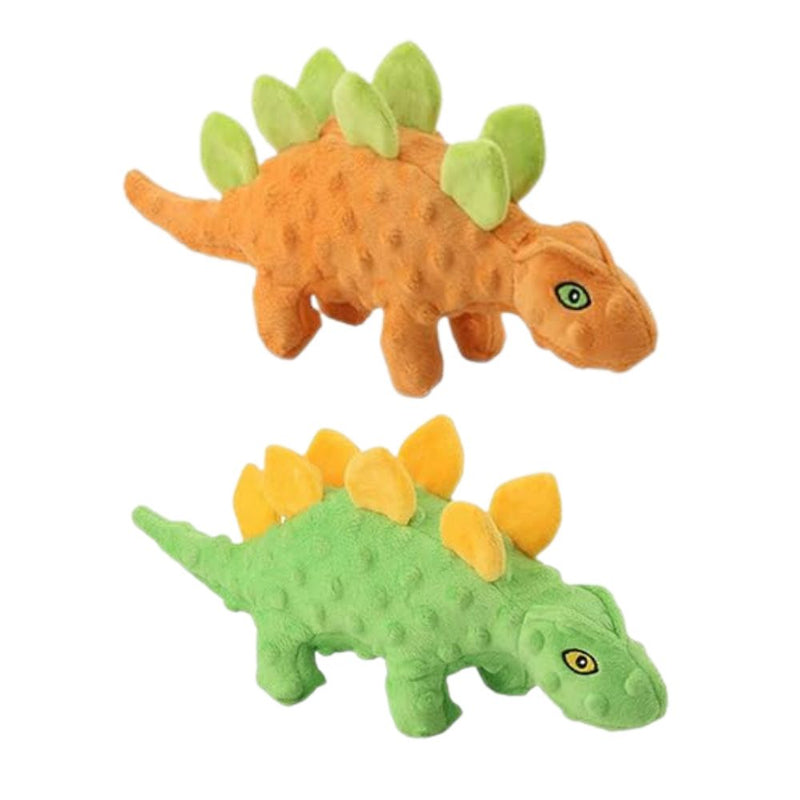 ANYWAGS Pet Toys Plush Stegosaurus Squeaky Teething Chews For Puppies