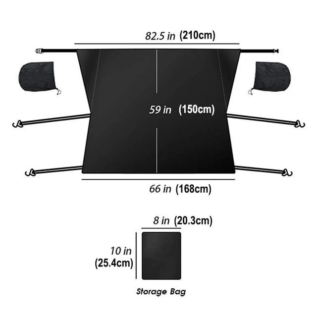 ANYPACK Car Front Windshield Cover Sun Shade Snow Car Cover Sunshield Dust Waterproof Protection Outdoor Exterior Protector