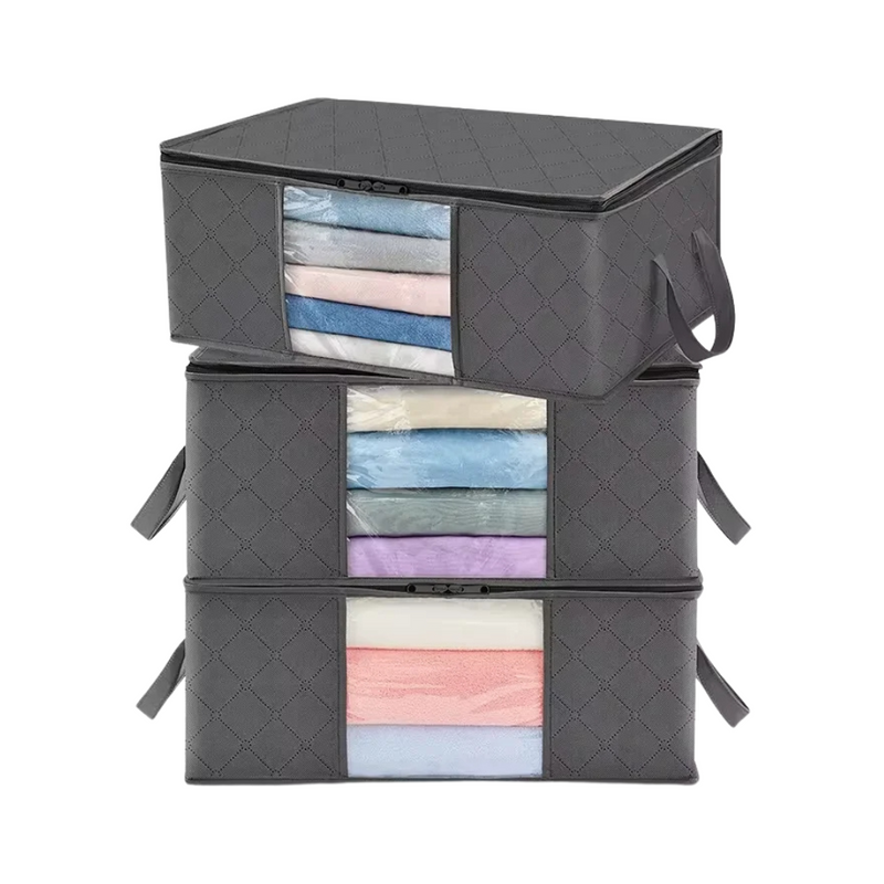 Anysort Storage Bag Grey 60L Multi Purpose Packing Organizer For Comforters And Blankets