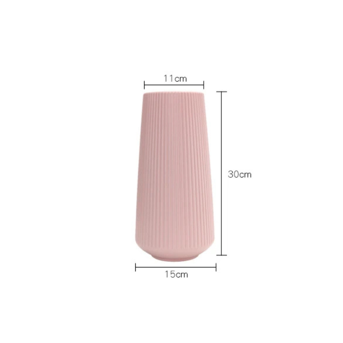 ANYDECO  Flower Vase Light Green Large Ribbed Nordic Style Pot Living Room Decor