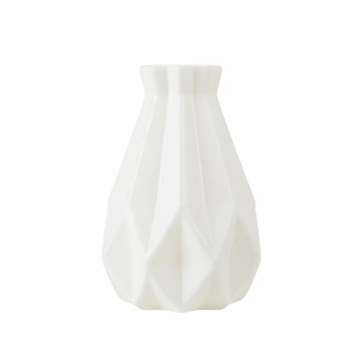 ANYDECO Flower Vase White Medium Geometric Style Nordic Pot Home Decor