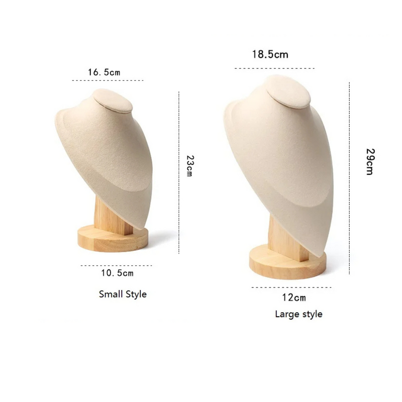 Anyvogue Necklace Stand White Solid Wood Jewelry Display Holder Organizer