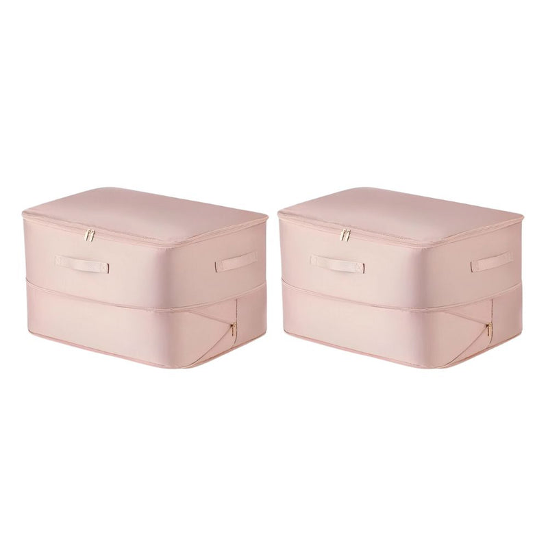 Anysort Storage Bag Set 2PCS Large Packing Cubes Ultra Space Saving Self Compression Quilt Organizer