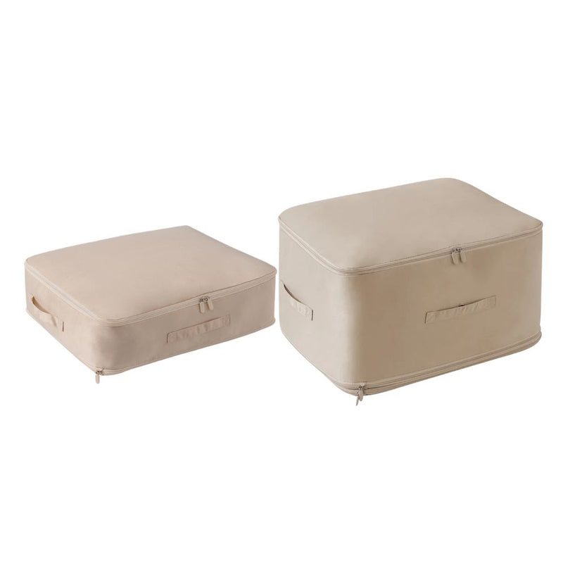 Anysort Storage Bag 1PC Beige Multifunctional Self Compression and Ultra Space Saving Organizer For Quilts And Clothes