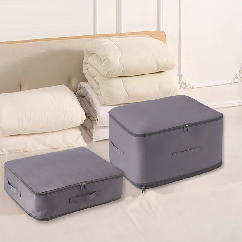 Anysort Storage Bag 1PC Grey Multifunctional Self Compression and Ultra Space Saving Organizer For Quilts And Clothes