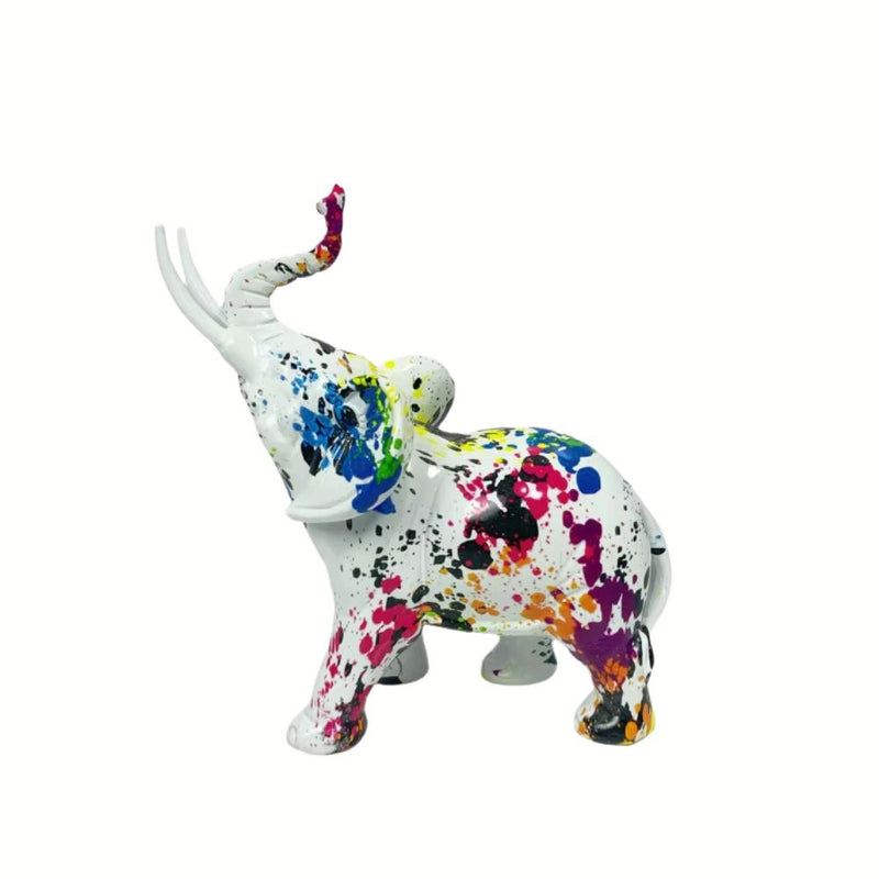 ANYDECO  Figurine Medium Splatter Graffiti Elephant Sculpture Nordic Resin Statue Decor