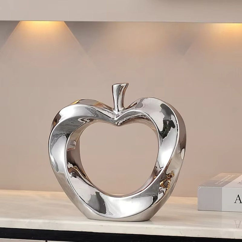 ANYDECO Figurine Silver Apple Nordic Home Decor Sculpture and Ornament