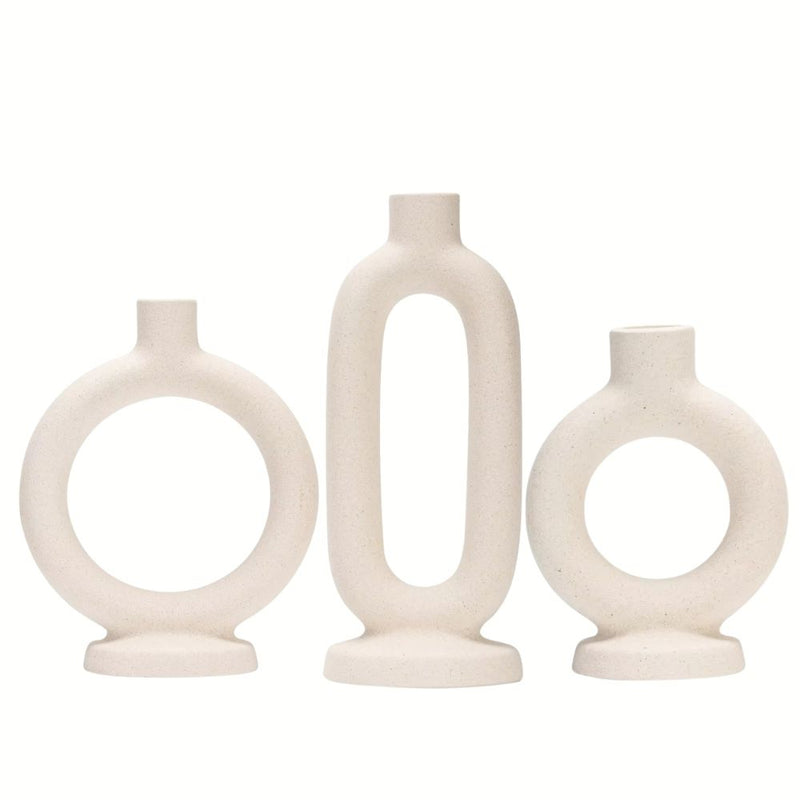 ANYDECO Candle Holder White Nordic Ceramic Candlestick Stand Home Decor