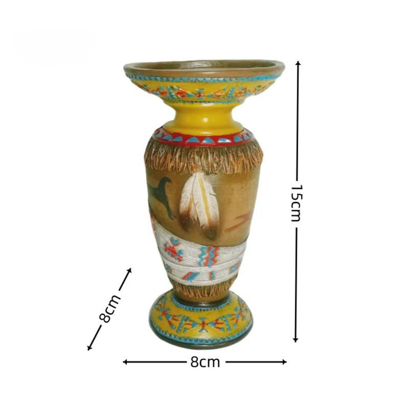 ANYDECO Candle Holder Resin Indian Style Candlestick Stand Home Decor