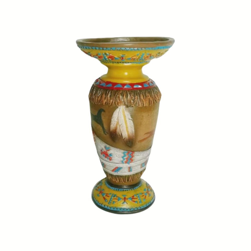 ANYDECO Candle Holder Resin Indian Style Candlestick Stand Home Decor