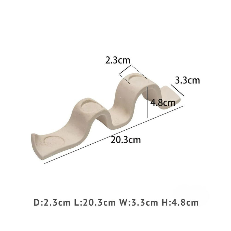 ANYDECO Candle Holder White Nordic Ceramic Wave Shape Candlestick Stand Tabletop Decorations