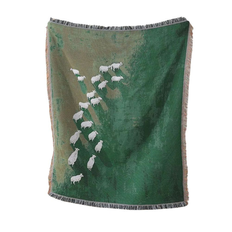 Anycozy Throw Blanket Grassland Sheep Tassel Camping Mat 130x160cm