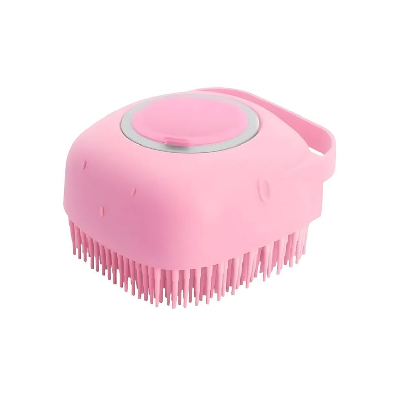 ANYWAGS Pet Brush 80ML Silicone Dog Cat Bathing Scrubber with 80ml Shampoo Dispenser