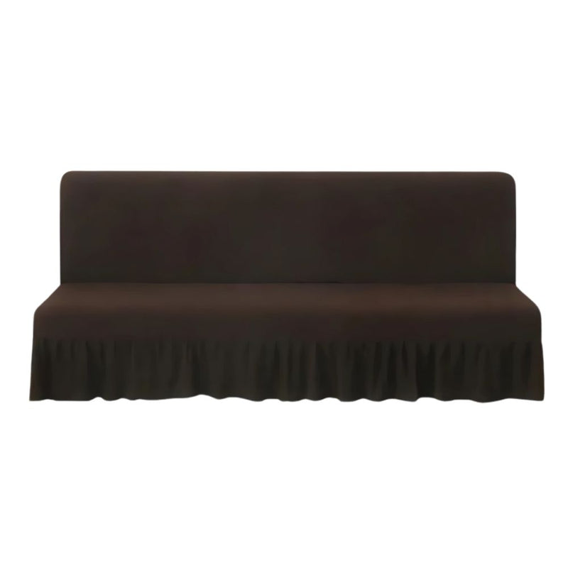 Anyseat Sofa Cover Coffee Armless Futon Slipcover with Ruffle Skirt Stretch Sofa Bed Protector