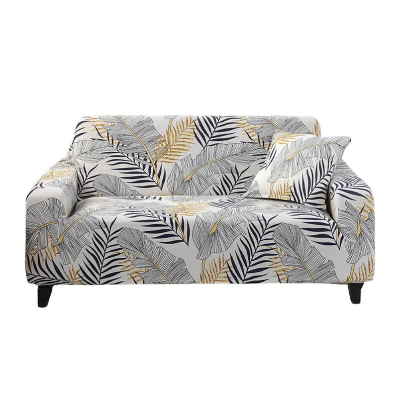 Anyseat Sofa Cover Textured Leaves Pattern L Shape Stretch Couch Protector
