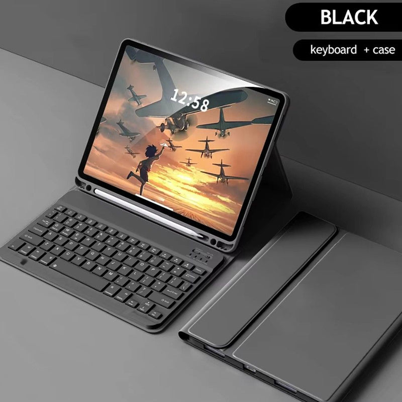 ANYMOB  iPad Case Black Detachable Magnetic Bluetooth Keyboard and Proctective Cover