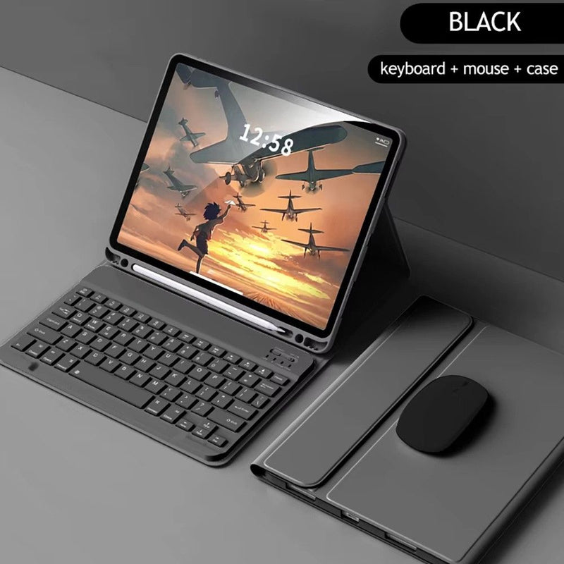 ANYMOB  iPad Case Black Detachable Magnetic Bluetooth Keyboard with Mouse and Proctective Cover