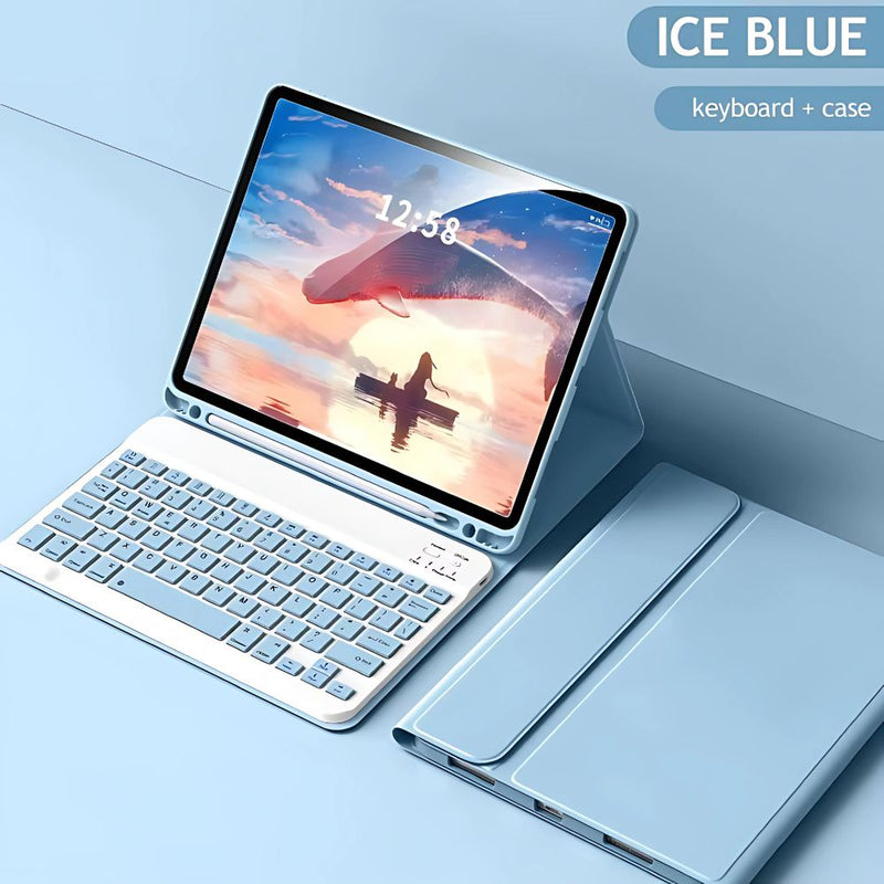 ANYMOB  iPad Case Blue Detachable Magnetic Bluetooth Keyboard and Proctective Cover