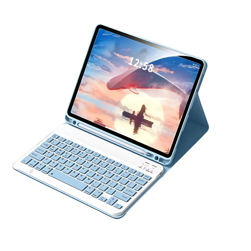 ANYMOB  iPad Case Blue Detachable Magnetic Bluetooth Keyboard and Proctective Cover