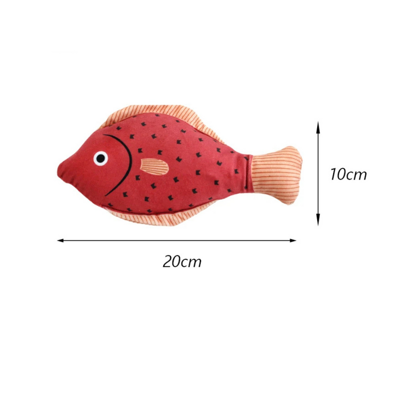 ANYWAGS Pet Toys Red Squeaky Sea Fish Shape Sphynx Plush Cat Accessories