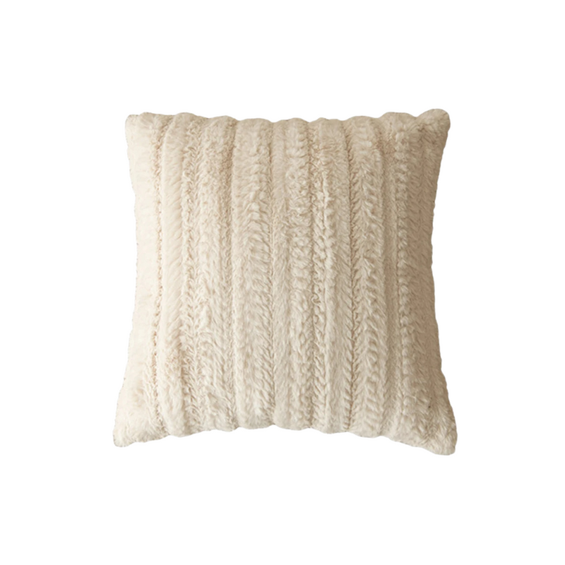 Anypillow Pillowcase Beige Knitted Embroidered Decorative Cushion Cover