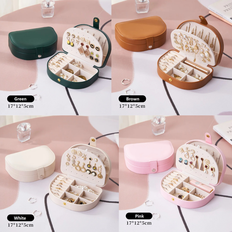 Anyvogue Jewelry Box Portable Semicircular Shell Shaped Organizer with Antioxidant Protection