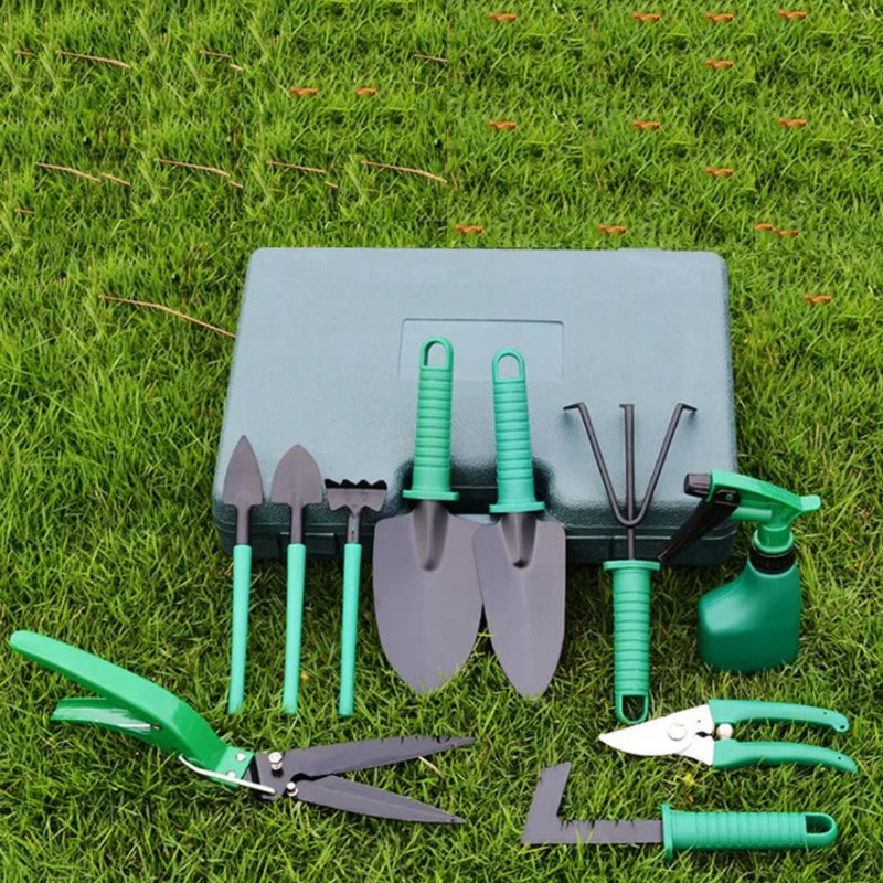 ANYHOUZ Gardening Tools Set 10PC Horticultural Planting Kit with Shovels and Potted Plant Accessories