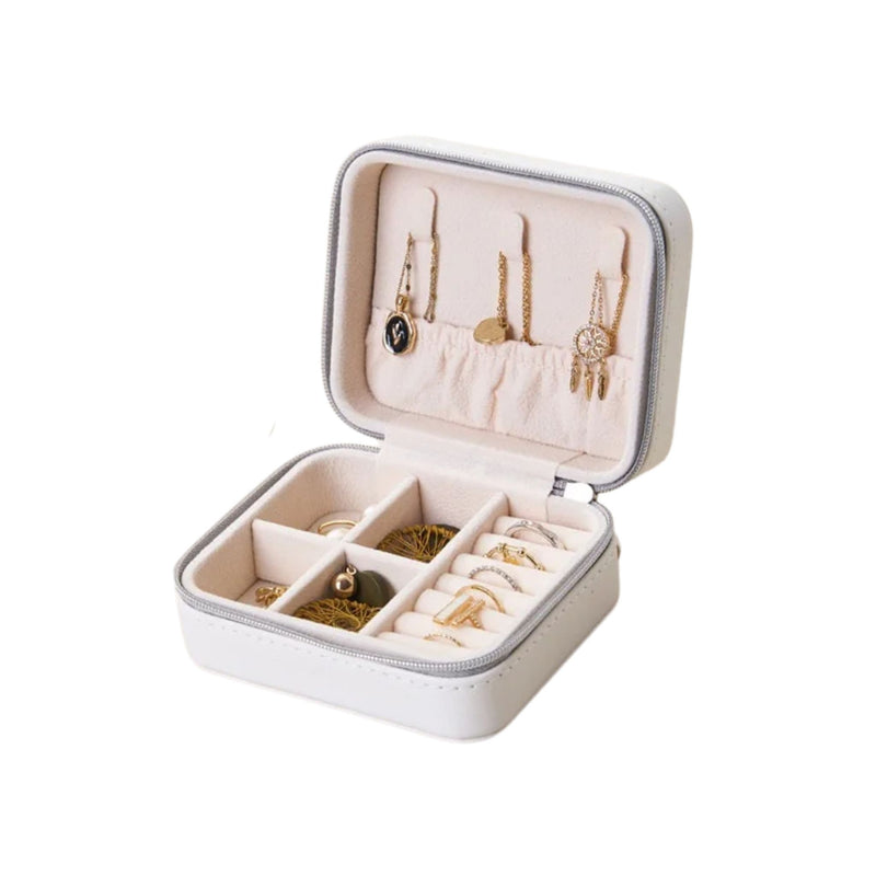 Anyvogue Jewelry Box Portable Maillard Style Organizer with Zipper Lock