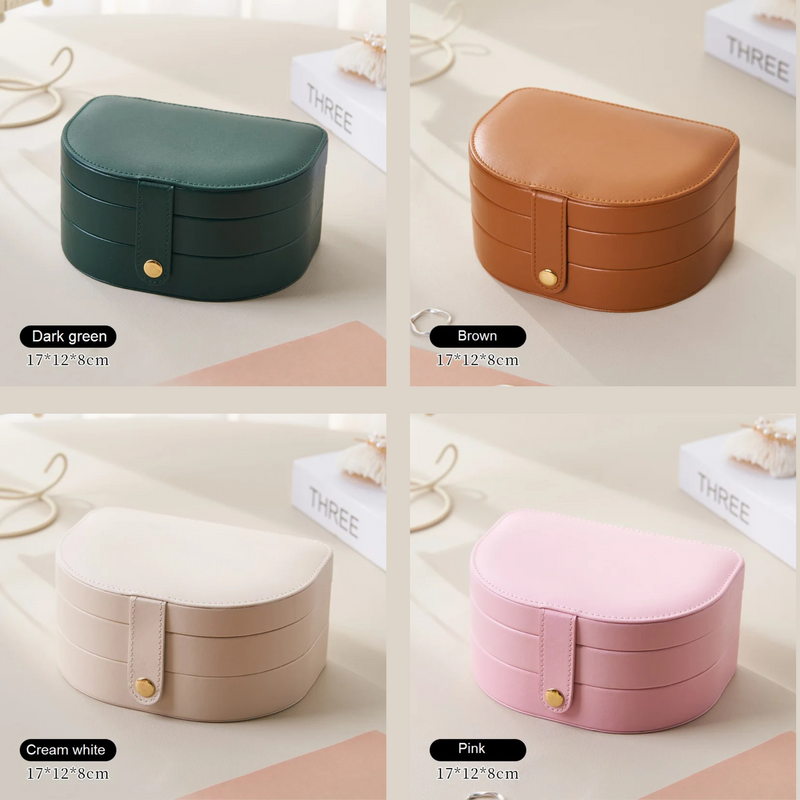 Anyvogue Jewelry Box Half Circle Fliptop Cassette Button Organizer