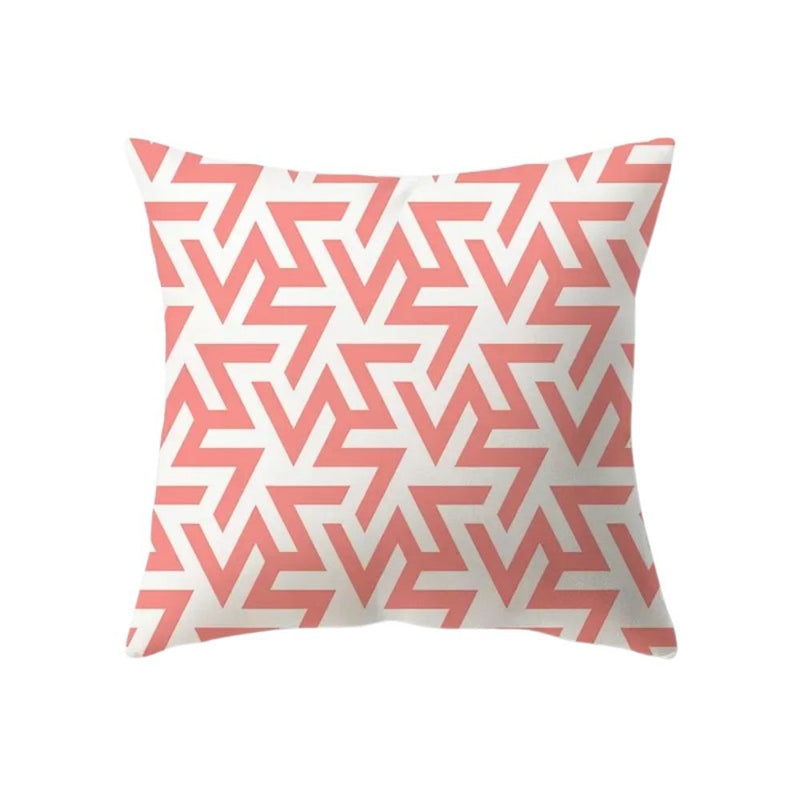 ANYHOUZ Pillowcase Coral White Geometric Cotton Polyester Cushion Cover