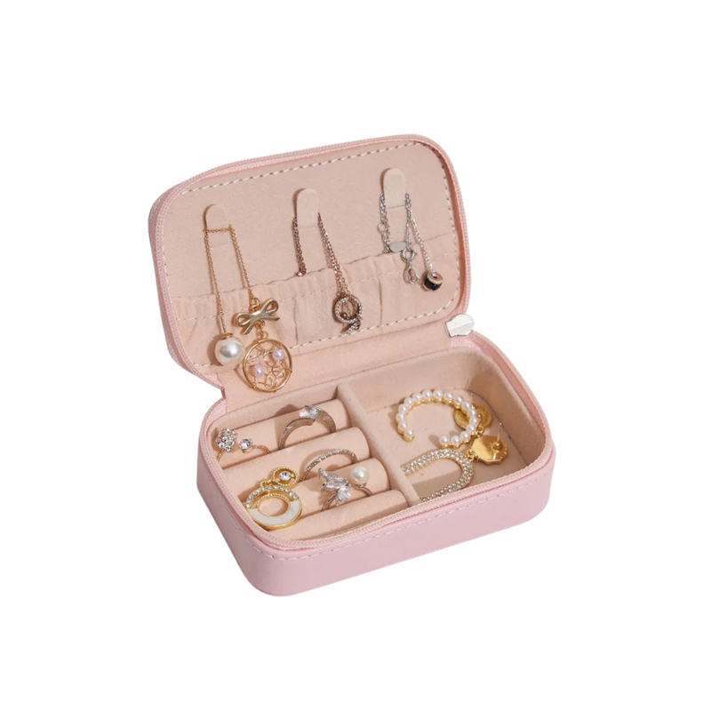 Anyvogue Jewelry Box Portable Spacious Single Layer Organizer with Necklace Hooks