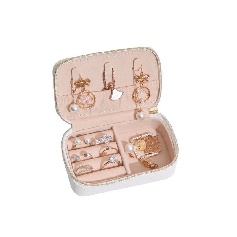 Anyvogue Jewelry Box Portable Spacious Single Layer Organizer with Necklace Hooks