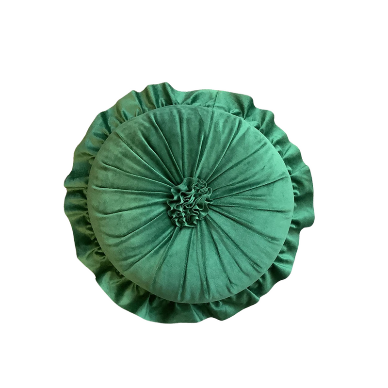 ANYHOUZ Flower Shaped Round Velvet Cushion with Soft Filling