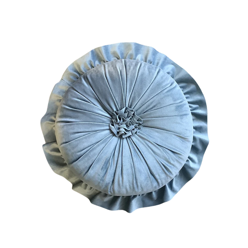 ANYHOUZ Flower Shaped Round Velvet Cushion with Soft Filling