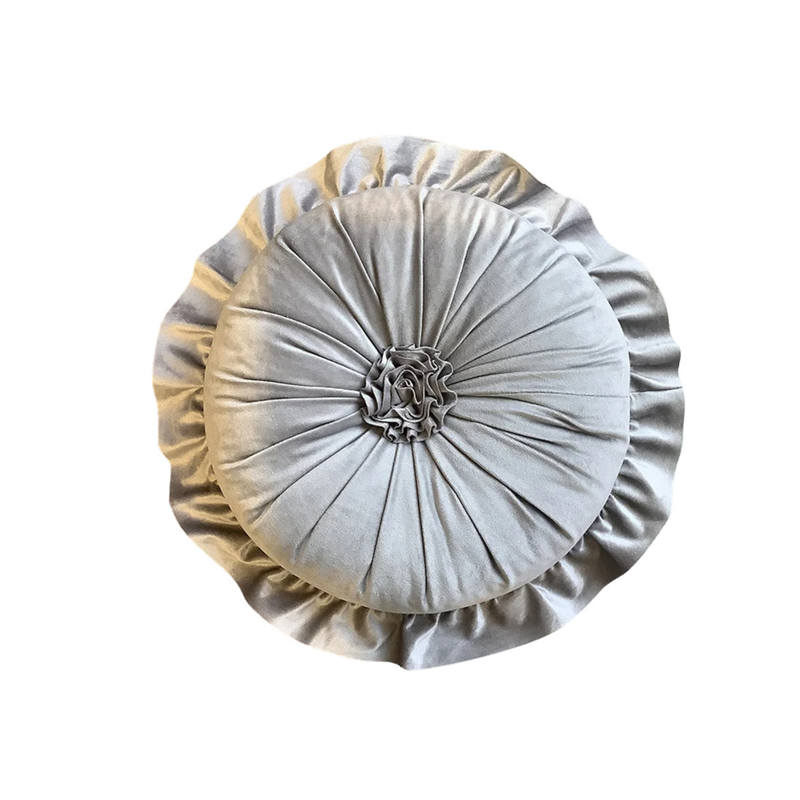ANYHOUZ Flower Shaped Round Velvet Cushion with Soft Filling