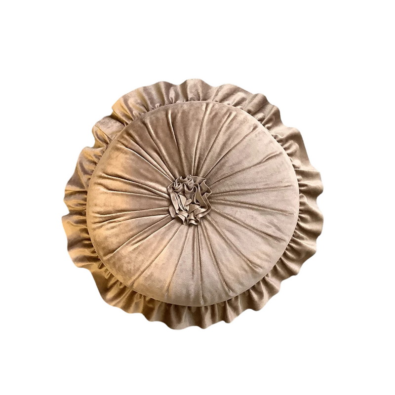 ANYHOUZ Flower Shaped Round Velvet Cushion with Soft Filling