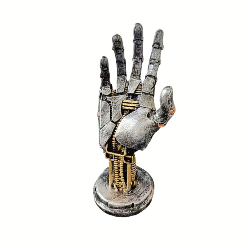 ANYDECO Figurine Light Grey Cyberpunk Robotic Hand Statue Game Controller Stand