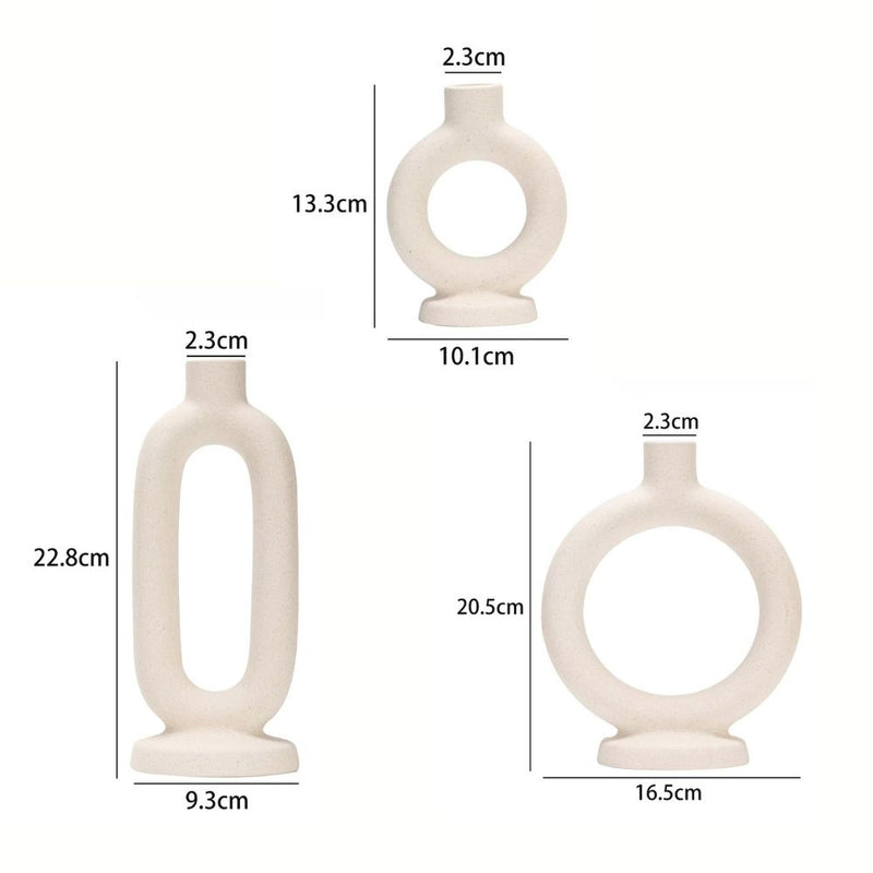 ANYDECO Candle Holder White Nordic Ceramic Candlestick Stand Home Decor