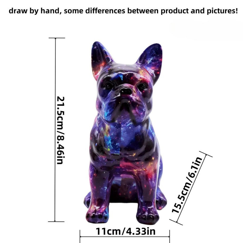 ANYDECO Figurine Large French Bulldog Galaxy Graffiti Resin Statue Home Decor Ornament
