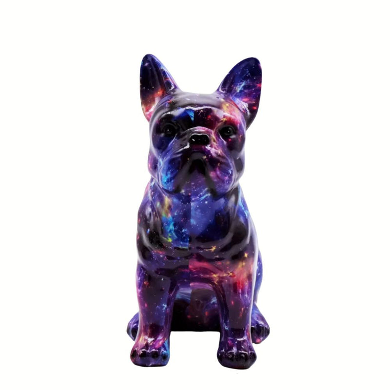ANYDECO Figurine Large French Bulldog Galaxy Graffiti Resin Statue Home Decor Ornament