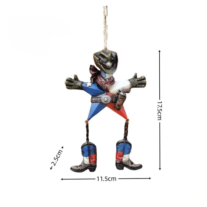 ANYDECO Holiday Hanging Ornament Cowboy Resin Rustic Wall Decor