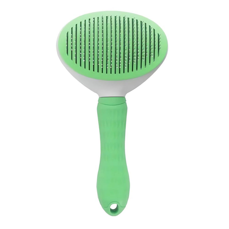 ANYWAGS Pet Brush Self Cleaning Shedding Hair Removal Ergonomic Handle Grooming Tool
