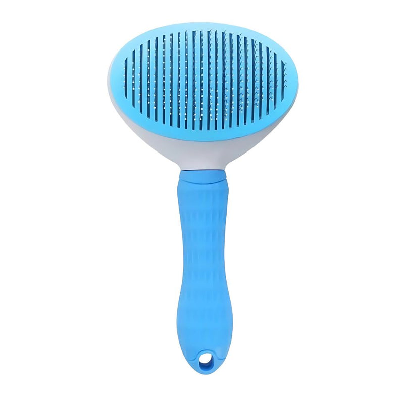 ANYWAGS Pet Brush Self Cleaning Shedding Hair Removal Ergonomic Handle Grooming Tool